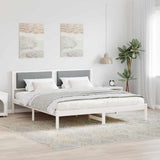 Bed Frame Light Grey 200 x 200 cm Solid Pine Wood 3394232