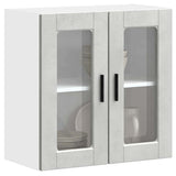 Kitchen Wall Cabinet with Glass Door Porto Concrete Grey 854151