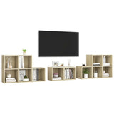 8 Piece TV Cabinet Set Sonoma Oak Engineered Wood 3080063
