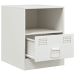 ZNTS Bedside Cabinet White 34.5x39x44 cm Steel 841761