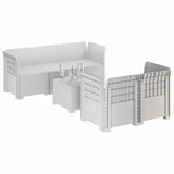 5-Seater Garden Sofa Rattan Look PP White 3443888