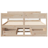 ZNTS Bed Frame without Mattress 120x190 cm Small Double Solid Wood Pine 3306399