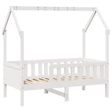 Kids' House Bed Frame without Mattress White 80x160 cm Pine 850711
