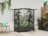 Raised Bed with Trellis and Roof Brown 124 x 40 x 129 cm PP 3423009