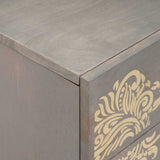 Bedside Cabinet with Door Grey 50 x 33 x 60 cm Solid Mango Wood 4018780