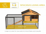 Rabbit Hutch Guinea Pig Hutch Wood-metal Elevated Guinea Pig House Pet Bunny Cage for Outdoor 122 x T3398P350056