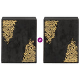 Wall Cabinet with Door Black 38 x 33 x 48 cm Solid Mango Wood 4018828