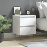 ZNTS Bedside Cabinet White 40x35x50 cm Engineered Wood 826876