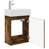 Bathroom Vanity Unit with Tap Smoked Oak 45.5 x 22.5 x 84 cm 889446