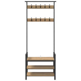 Coat Rack Artisan Oak 75 x 34 x 184 cm Engineered wood 879958
