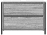 Bathroom Basin Cabinet with Drawers Grey Sonoma 60x34.5x60 cm 861885