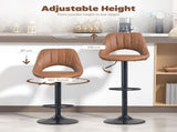 Bar Stools Set of 2, PU Leather Swivel Barstools with Backrest and Footrest for Kitchen, Counter, T3398P552520