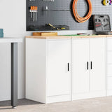 Garage Storage Cabinet White 40x51x85 cm Solid Wood Pine 860562