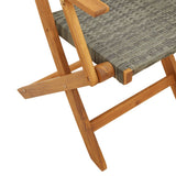 5 Piece Garden Dining Set Grey Poly Rattan and Solid Wood 3281815