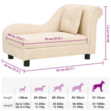 Dog Sofa with Pillow Cream 83x44x44 cm Plush 171106