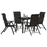 Garden Dining Set 5 pcs Black Coffee Powder-Coated Steel 3379269