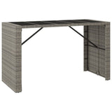Garden Bar Set Grey Poly Rattan Large Footrest Bar Table Set 3187673