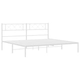 Metal Bed Frame without Mattress with Headboard White 180x200cm 372330