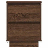 Bedside Cabinets with LED Lights 2 pcs Brown Oak 38x34x50 cm 861296