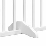 Dog Gate with Door Foldable 8 Panels White 640 cm Poplar Wood 3155622