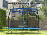 8ft Trampoline with Safety Enclosure Net, Steel Frame Outdoor Trampoline, with Edge, Safety Cover T3398P349143