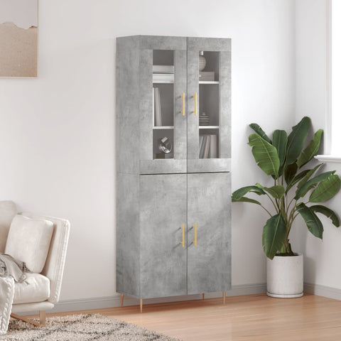 Highboard Concrete Grey 69.5x34x180 cm Engineered Wood 3198205