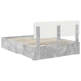 Bed Frame Concrete Grey 160 x 200 cm Engineered Wood 3412351