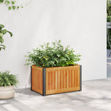 Garden Planter 45x30x27.5 cm Solid Wood Acacia and Steel 367613