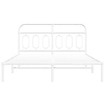 Metal Bed Frame without Mattress with Headboard White 135x190cm 377165