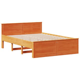 Bed Frame without Mattress with Headboard Wax Brown 160x200 cm Solid Wood Pine 3308761