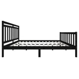 3100982 Bed Frame without Mattress Black Solid Wood 200x200 cm