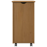 Rolling Cabinet Honey Brown 34 x 39 x 65.5 cm Solid Pine Wood 42028356