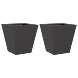 ZNTS Garden Planters Black 2 pcs 30x30x30 cm Steel 851039