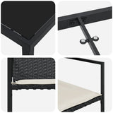 Garden Dining Set 5 pcs Black Powder-Coated Steel 3379331