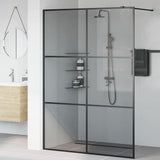 Walk-in Shower Wall Black 140 x 195 cm Tempered Glass 42022046