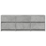 TV Cabinet with LED Concrete Grey 140x34x50 cm Engineered Wood 3307922