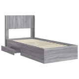 Bed Frame with Storage and Headboard Grey Sonoma 90 x 200 cm 3414512