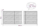 Gabion with 5 mm Wire and 5x10 cm Mesh 1000x10x150 cm 3464486