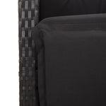 9 Piece Garden Dining Set with Cushions Black Poly Rattan 3212505