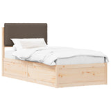 Bed Frame with Upholstered Headboard Taupe 90 x 200 cm 877587