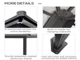 3 x 3.6m Hardtop Canopy with Polycarbonate Roof, Aluminium Frame, Permanent Pavilion Garden T3398P318776