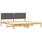 Bed Frame with Upholstered Headboard Whitewash and Light Grey 3405055