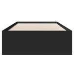 ZNTS Bed Frame without Mattress Black 75x190 cm Small Single Engineered Wood 3295710