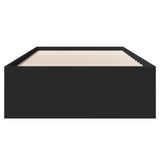 ZNTS Bed Frame without Mattress Black 75x190 cm Small Single Engineered Wood 3295710