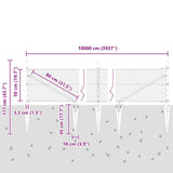 Hexagonal Fence with Post 100 x 0.5 m PVC-Coated Steel Grey 3353296