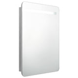 ZNTS LED Bathroom Mirror Cabinet Concrete Grey 60x11x80 cm 326502