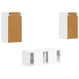 TV Cabinet Set 6 pcs High Gloss White Engineered Wood 3409064