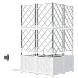 Garden Planter 3 pcs White 80 x 80 x 142 cm PP 42002922
