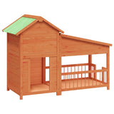Dog Kennel Brown 143x60.5x109 cm Solid Wood Pine 172261