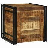 Storage Box Brown and Black 50 x 50 x 50 cm Rough Mango Wood 4016742